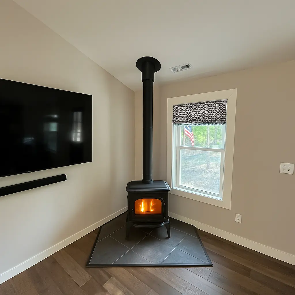 After AI mockup showing transformed room - workflow automation for Birmingham businesses